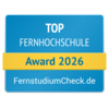 Top Fernhochschule 2026 Top Fernhochschule Award 2026 von FernstudiumCheck.de, ausgezeichnet für herausragende Leistungen in der Fernbildung.