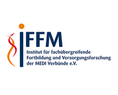 Logo des Instituts für fachübergreifende Fortbildung und Versorgungsforschung der MEDI Verbünde e.V. mit stilisierten Symbolen.
