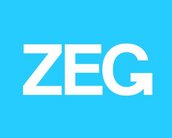 Logo mit den Buchstaben "ZEG" in Weiß auf einem hellblauen Hintergrund.